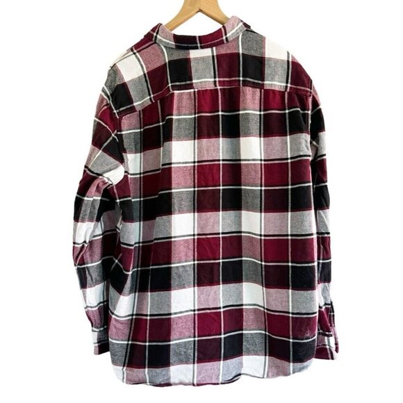 American Eagle Men's Sz XXL Red White Black Plaid Flannel Button Up Shirt - Picture 3 of 8